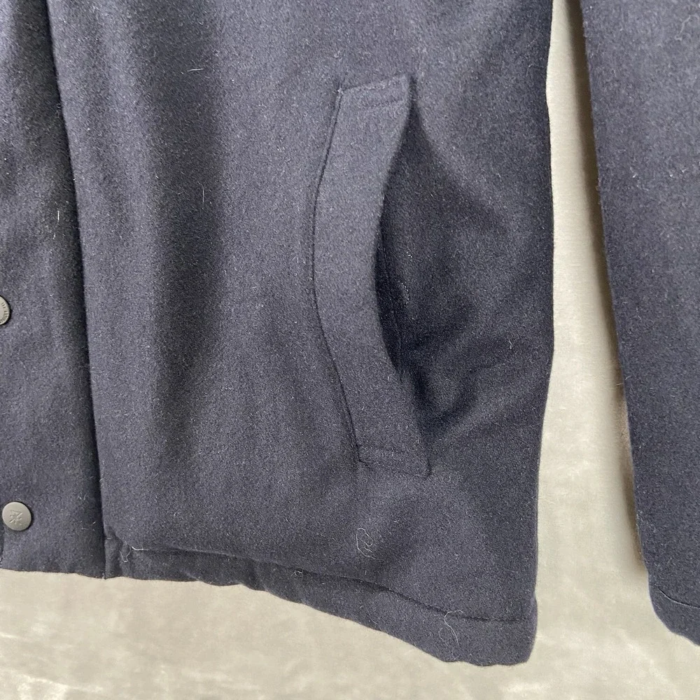 Roark Axeman Jacket Mens Large Full Zip Sherpa Lined Chore Wool Blend Clasp Blue